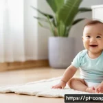 심리적 요소를 고려한 가격 책정 - **Prompt:** A cozy indoor scene featuring a smiling baby, approximately 10 months old, sitting on a ...