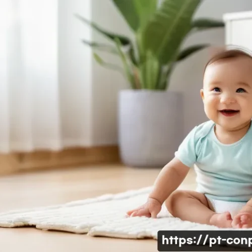 심리적 요소를 고려한 가격 책정 - **Prompt:** A cozy indoor scene featuring a smiling baby, approximately 10 months old, sitting on a ...