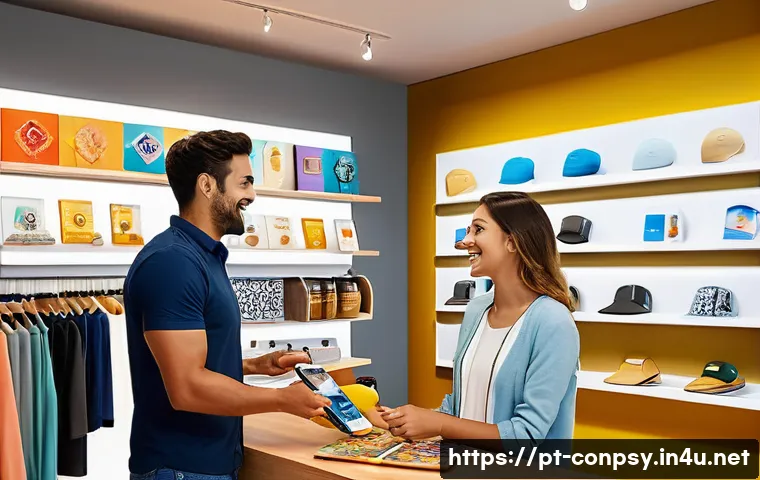 감정적 요소를 활용한 판매 촉진 전략 - A vibrant retail scene inside a modern Brazilian boutique store, showcasing diverse customers happil...