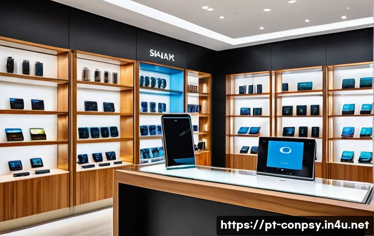 가격 대비 가치 인식의 심리학 - A sleek, modern Brazilian urban shopping scene showcasing a premium smartphone display in a high-end...